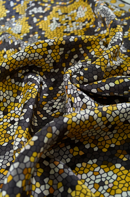 Mini Mosaic Points Foulard Gold - 2