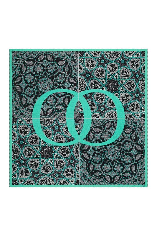 Mini Mosaic Silk Scarf Mint - 1