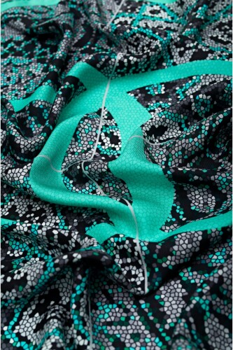Mini Mosaic Silk Scarf Mint - 3