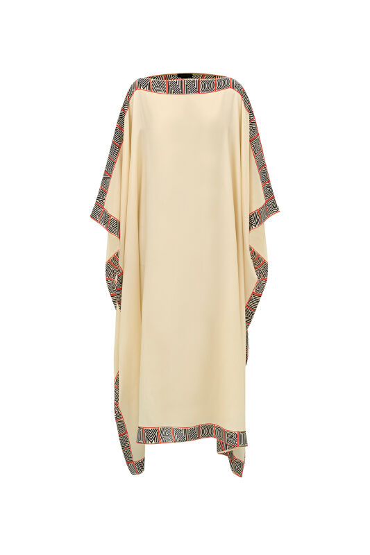 Monogram Border Silk Caftan Gold - 1