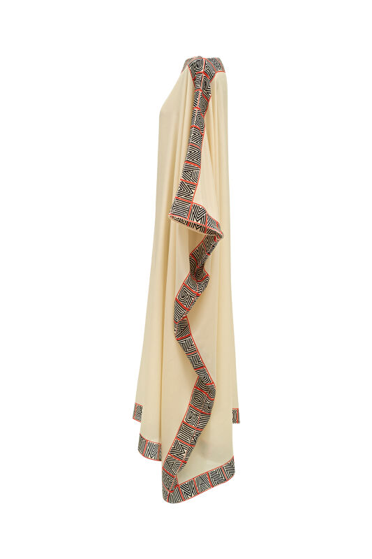Monogram Border Silk Caftan Gold - 3