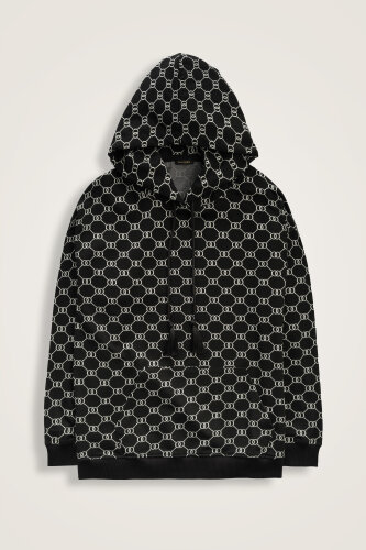 Monogram Siyah Triko Eşofman Üstü - 2