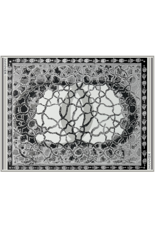 Mosaic Silk Shawl Black - 1