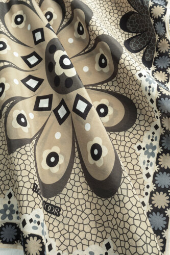 Mozaik Papatya Sarı Pamuk Floş Şal 70x210 - Imannoor (2)