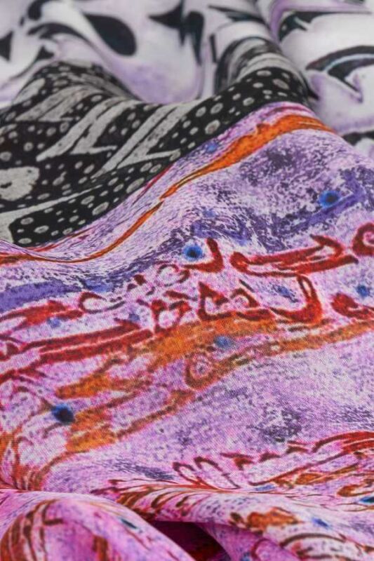 Nehir Pembe İpek Şal - 3