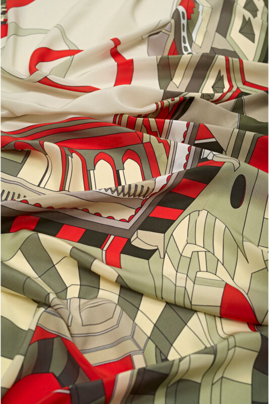 New Mosque Silk Shawl Cream - 3