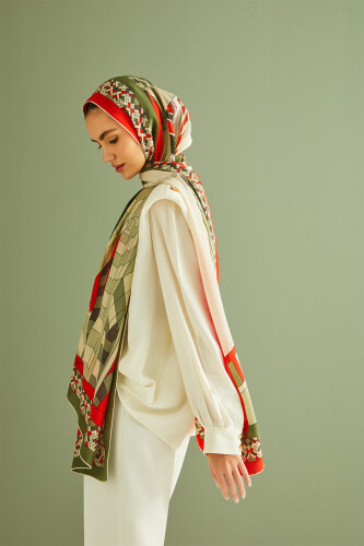 New Mosque Silk Shawl Cream - 4