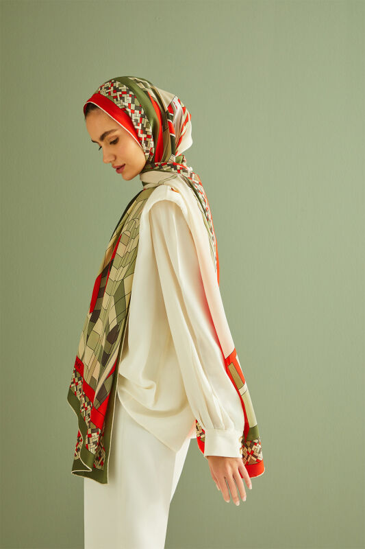 New Mosque Silk Shawl Cream - 4