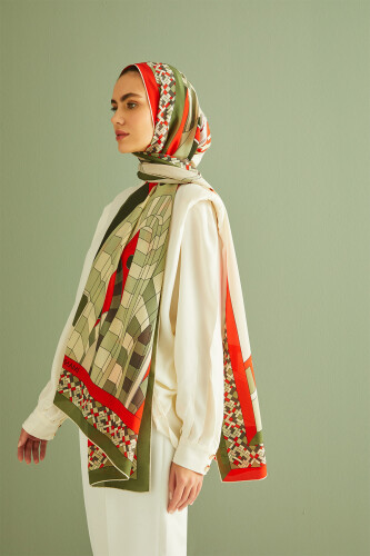 New Mosque Silk Shawl Cream - 5