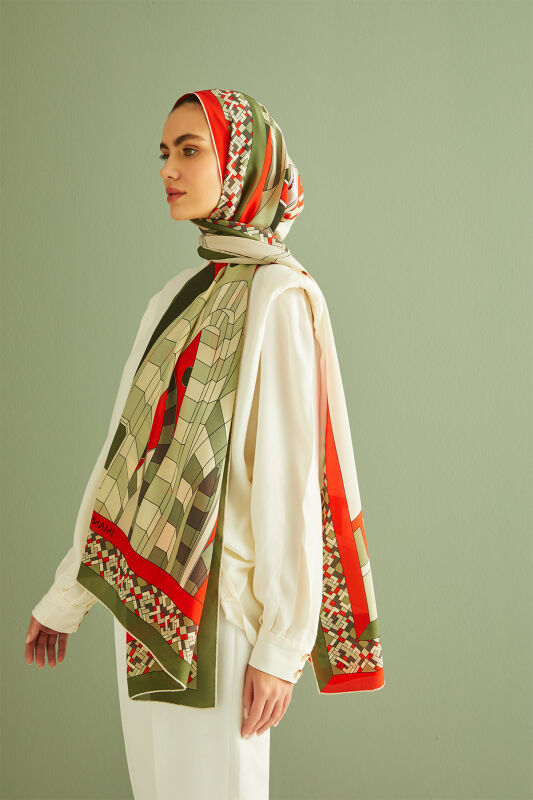 New Mosque Silk Shawl Cream - 5