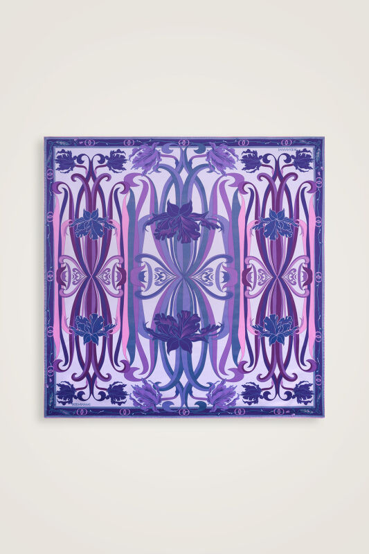 New World Purple-Blue Double-Sided Twill Silk Scarf - 2