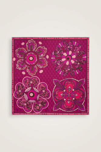 Nilüfer Pembe Tivil İpek Eşarp 90x90 - Imannoor (2)