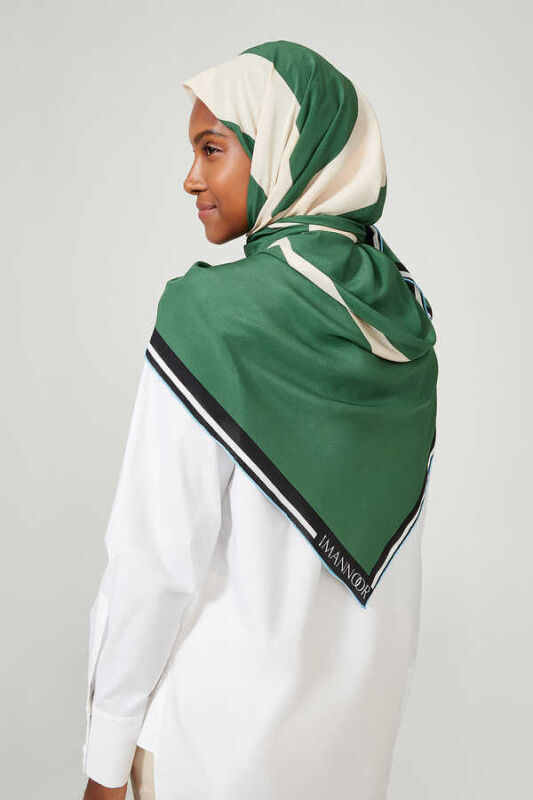 Noor Yeşil İpek Eşarp - 2
