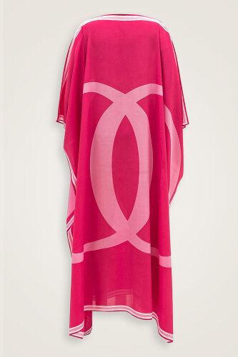 Noor Kısa Fuşya İpek Kaftan - Imannoor (1)