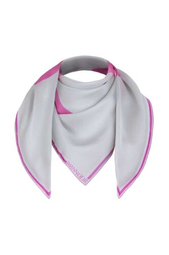 Noor Pembe Tivil İpek Eşarp - 5