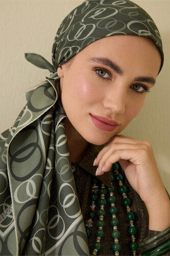 Noor Road 2 Khaki Silk Scarf 