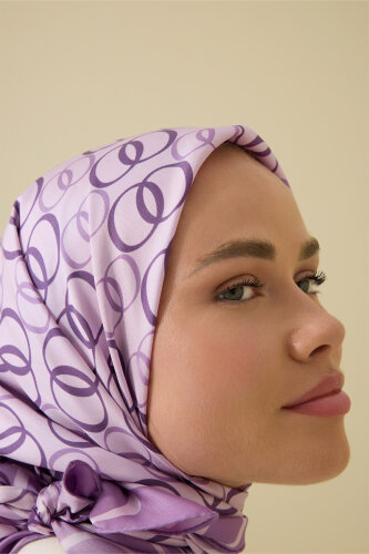 Noor Road 2 Lilac Silk Scarf - 5