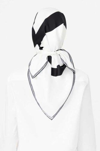 Noor S Twill Silk Scarf White - 2