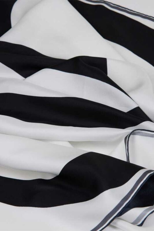 Noor S Twill Silk Scarf White - 3
