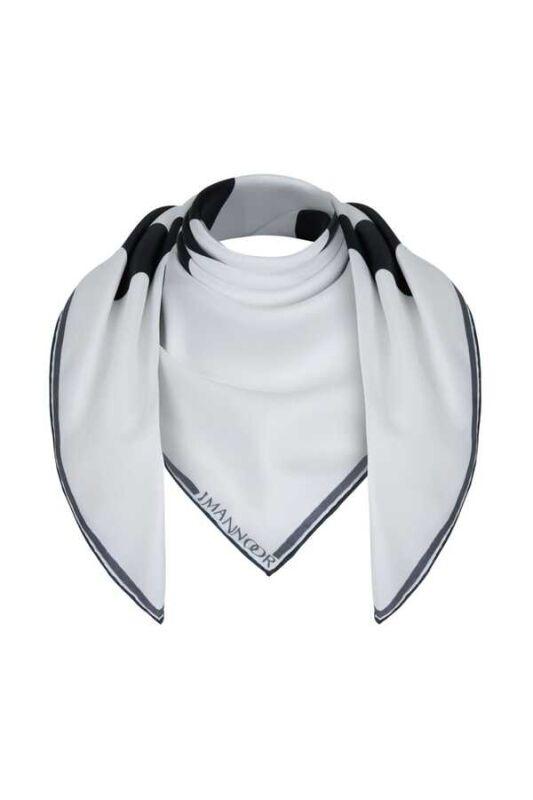 Noor S Twill Silk Scarf White - 4