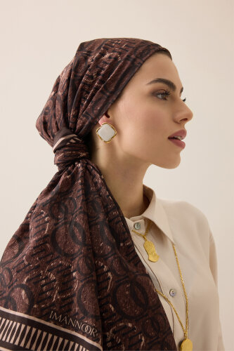 Noor Yağmuru Kahverengi Pamuk Floş Şal 70x210 - Imannoor (3)