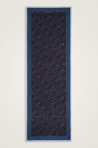 Noor Yağmuru Mavi Pamuk Floş Şal 70x210 - Imannoor (1)