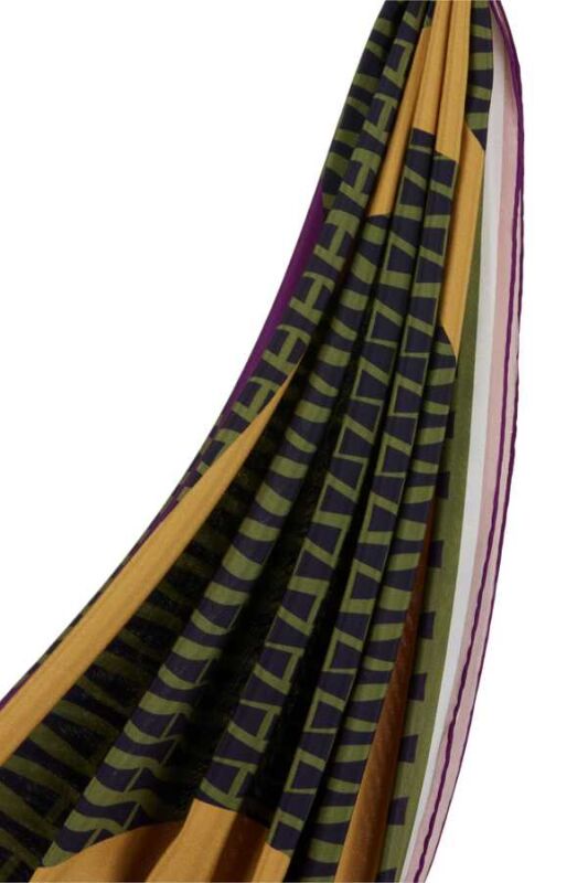 OO Logo Silk Shawl Green - 6