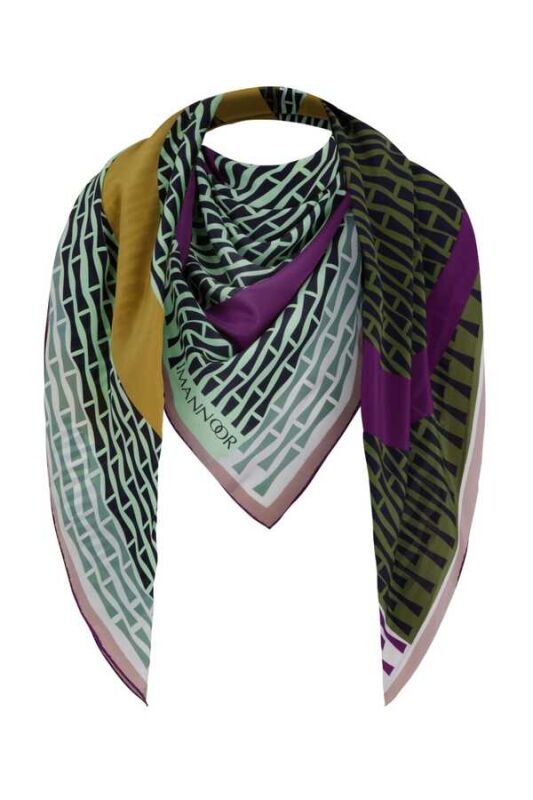 OO Logo Silk Shawl Green - 5