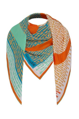 OO Logo Silk Shawl Orange - 5