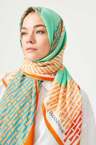 OO Logo Silk Shawl Orange - 4