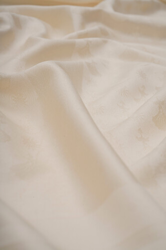 OO Monogram Silk Shawl Beige - 2