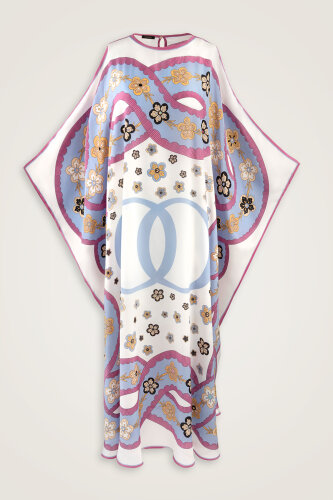 Örgü Beyaz Krep İpek Kaftan - Imannoor (1)