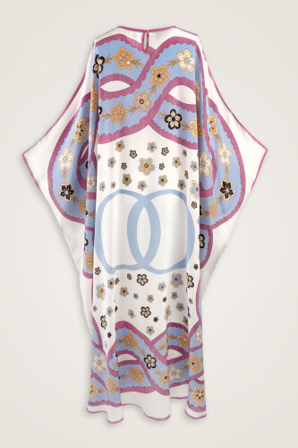 Örgü Beyaz Krep İpek Kaftan - Imannoor (2)