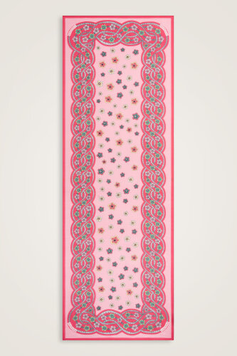 Örgü Pembe Floş Pamuk Şal 70x210 - Imannoor (1)