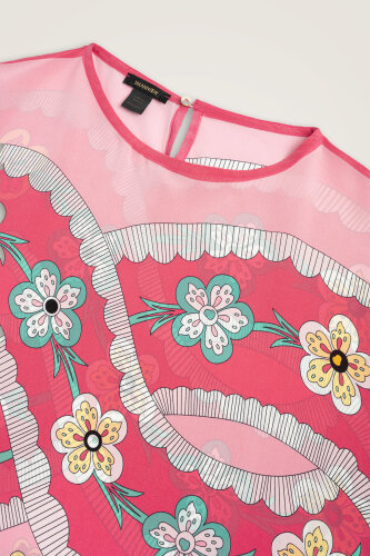 Örgü Pembe Krep İpek Kaftan - Imannoor (3)