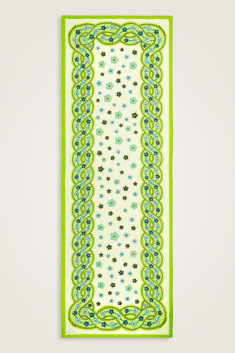 Örgü Yeşil Floş Pamuk Şal 70x210 - Imannoor (1)