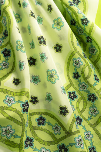 Örgü Yeşil Floş Pamuk Şal 70x210 - Imannoor (2)