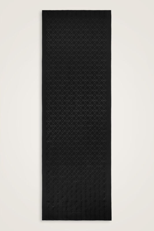 Oriental Cage Silk Shawl Black - 2