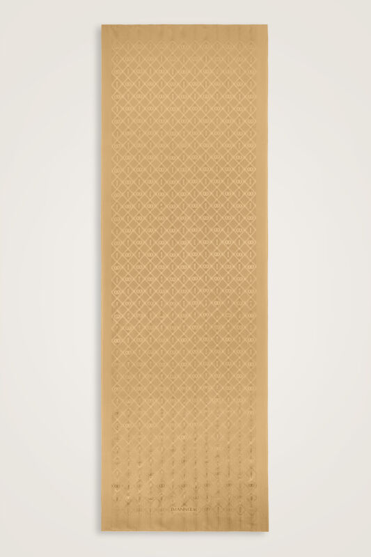 Oriental Chain Gold Jacquard Silk Shawl - 2