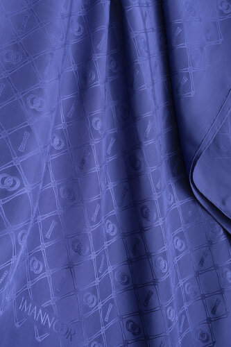 Oriental Chain Night Blue Jacquard Silk Shawl - 3