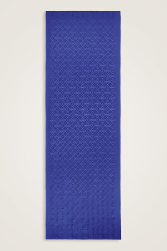 Oriental Chain Night Blue Jacquard Silk Shawl - 2