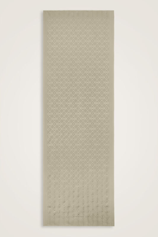 Oriental Chain Sand Beige Jacquard Silk Shawl - 2