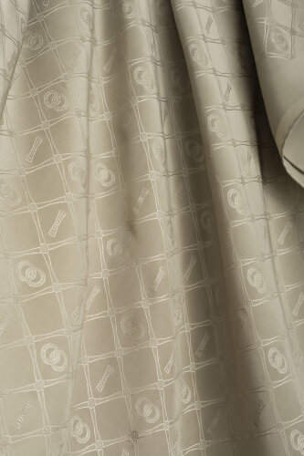 Oriental Chain Sand Beige Jacquard Silk Shawl - 4