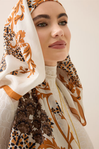 Oriental Flower Earth Floss Cotton Shawl - Imannoor