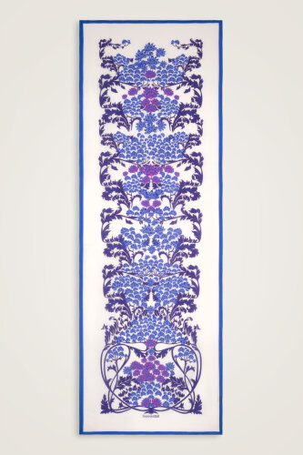 Oriental Flower Purple Floss Cotton Shawl - Imannoor (1)