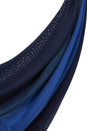 Oriental Nights Silk Shawl Dark Navy - 5