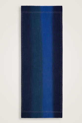 Oriental Nights Silk Shawl Dark Navy - Imannoor (1)