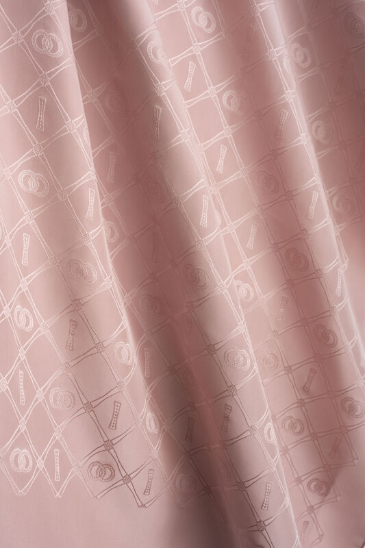 Oryantal Kafes Açık Pembe Jakarlı İpek Şal 70x200 - 3