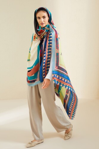 Ottoman Cashmere Silk Shawl Green - 6
