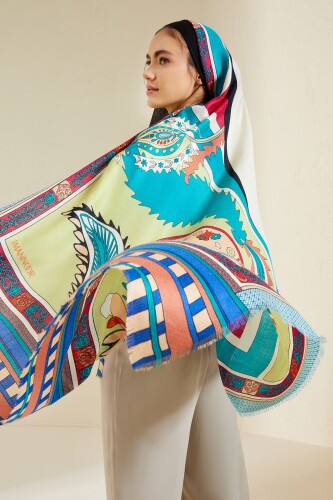 Ottoman Cashmere Silk Shawl Green - 4